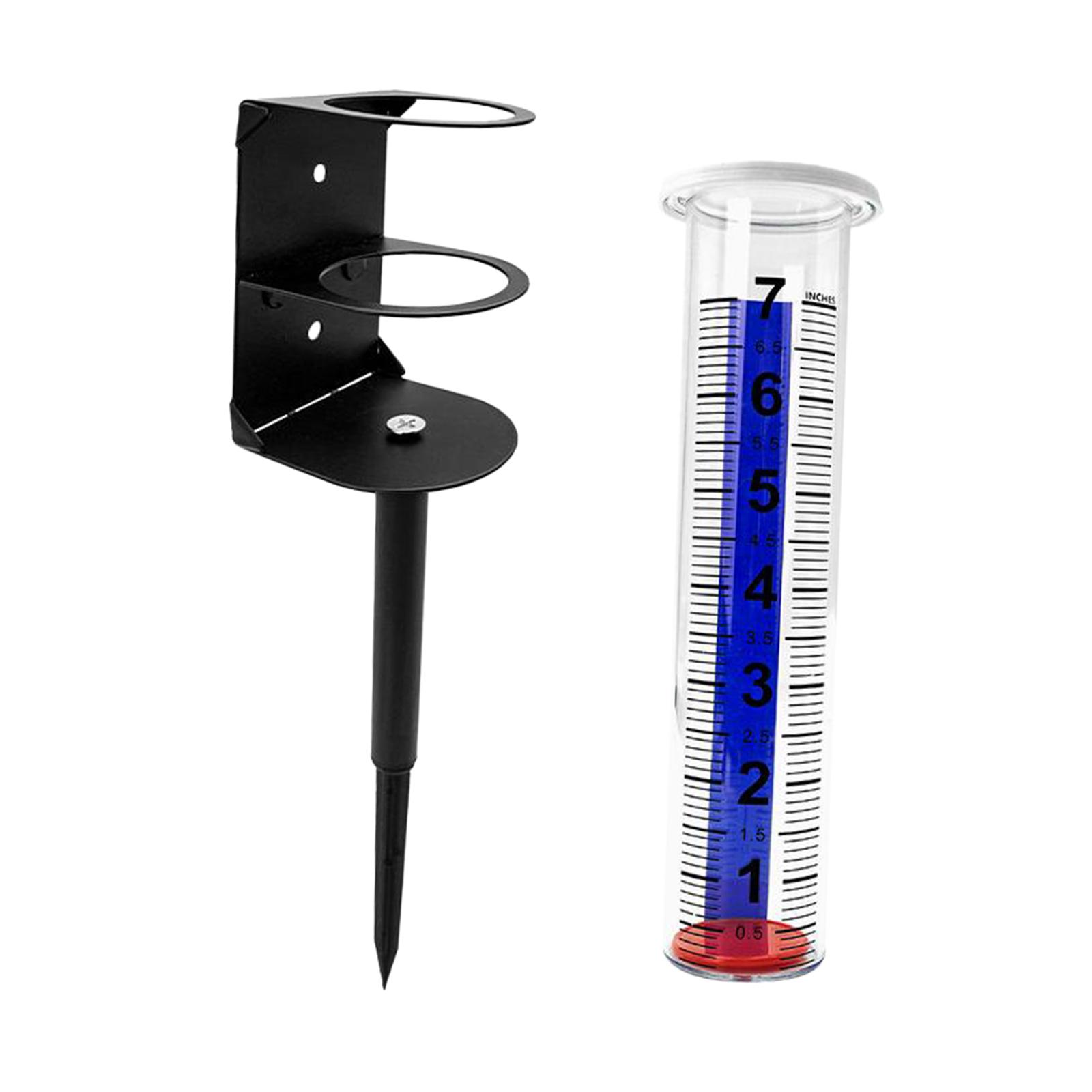 Fzaqwen Outdoor Rain Gauge with Stake with Stand Measuring Tool for Farm Patio Fence