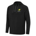 thumbnail image 2 of Men's Antigua Heather Black Denny Hamlin Spikes Quarter-Zip Pullover Hoodie, 2 of 3