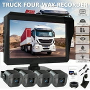 RV Backup Camera Recording 4 Cameras -DFITONight Vision 4 Channels HD 1080P 10'' Monitor Rear View Camera for Trailer/Trucks/Camper