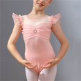thumbnail image 2 of Combinaison de Danse pour Filles, Manches Courtes Col Rond en Maille pour Entraînement de Ballet, 95 % Polyester 5 % Spandex, Tissu Extensible Respirant, Taille 170, 2 of 5