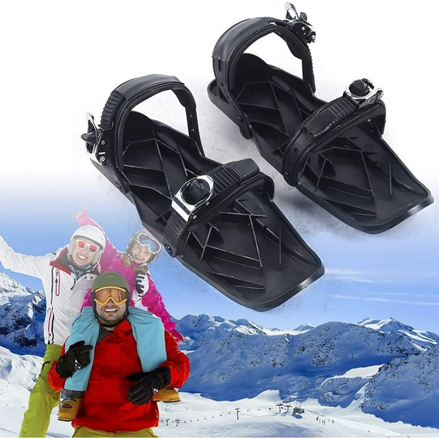 CNCEST Outdoor Portable Snowboard Light Weight Mini Sled Snow Board Ski Boots Ski Shoes Combine Skates with Skis for Women/Men Adults