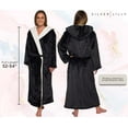 thumbnail image 3 of Silver Lilly Womens Sherpa Lined Fleece Robe with Hood - Full Length Warm Plush Luxury Bathrobe (Black, Large-X-Large), 3 of 6