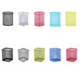 thumbnail image 4 of Mesh Metal Pen Holder Pot Smooth Edge Fashion Table Container Eraser Ruler Caddy Desk Stationery Holders Organizer Office Round/Black, 4 of 8