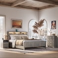 thumbnail image 5 of LGHM 3 Piece Bedroom Dresser Set, 4 Drawer Dresser, 2 Drawers Nightstand set of 2, Gray, 5 of 10