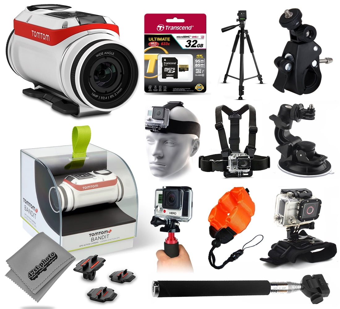 TomTom Bandit 4K Action Camera with 32GB Ultra Memory + 60" Pro Series
