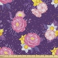 thumbnail image 1 of Floral Sofa Upholstery Fabric by the Yard, Continuous Cheerful Pattern with Soft Flowers Bouquet and Dots English Garden, Decorative Fabric for DIY and Home Accents, Purple Multicolor by Ambesonne, 1 of 5