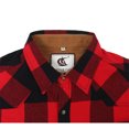 thumbnail image 4 of COEVALS CLUB Men's Flannel Western Pearl Snap Corduroy Lined Plaid Work Long Sleeve Shirts 01 Red Black Medium, 4 of 7