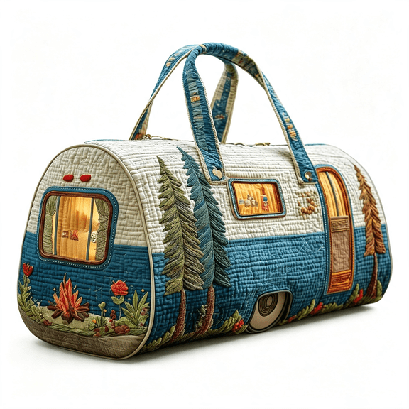 AOMRCOL Hippie Journey Quilted Duffel Bag Colorful Retro Hippie Van Travel Duffle Bag Boho Travel Weekender Bags Overnight Luggage Bag Gym Tote Beach Bag (Style 7,Large (18" L X 9" W X 9" H))