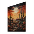 thumbnail image 2 of Designart "Tangerine Amber Cactus Desert Dusk Saguaro" Floral & Botanical Print on Natural Pine Wood, 2 of 5
