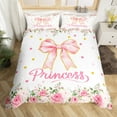 thumbnail image 2 of Erosebridal Housse de Couette Nœud Rose Double, Housse de Couette Princesse de Rêve Double, Décoration Florale, Réversible, Légère, 3 Pcs (Sans Couette), 2 of 6