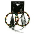 thumbnail image 2 of Mi Amore Feather Accent Dangle-Earrings Silver-Tone/Multicolor, 2 of 4