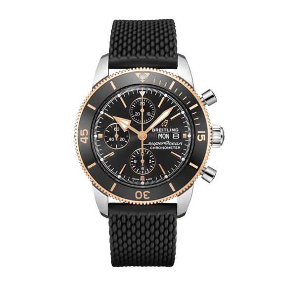 Breitling U13313121B1S1 Superocean Heritage II Black Dial Men's Rubber Chronograph Watch