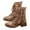 Khaki, variant on Jsaierl Women's Combat Boots Lace Up Embroidered Boots For Women Western Cowboy Ankle Booties Fashion Low Chunky Block Heel Pointed Toe Fall Heeled Booties Shoes