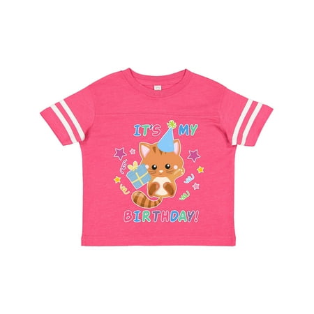 

Inktastic Its My Birthday with Kitten Stars and Confetti Gift Toddler Boy or Toddler Girl T-Shirt