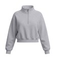thumbnail image 5 of felwors Girls Quarter Zip Sweatshirt Fashion Cute Cropped Pullovers Sweatshirts | Kids Fall Winter Clothes,Long Sleeve Quarter Zip Sweatshirts for Teen Girls (Grey,5-6 Years), 5 of 7