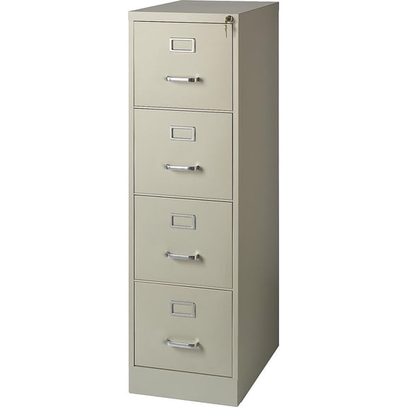Staples Commercial 4-Drawer Vertical File Cabinet Letter Size Lockable 51.97"H x 15"W x 22"D Putty