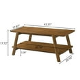 thumbnail image 2 of Roundhill Furniture Metz Mid-Century Modern Wood Shelf 3-Piece Coffee Table Set, Walnut Finish, 2 of 9