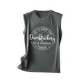 thumbnail image 3 of Pompotops T-Shirt Sans Manches Décontracté d'Été pour Femmes, Col Rond Imprimé, Ample, 3 of 4