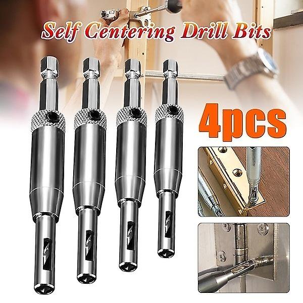 4 Pcs Hss Drill Bit Set Self Centering Hinge Hardware Pilot Hole Guides Door Drawer Banban