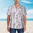 thumbnail image 2 of Honeii Lavender Flowers Print Men’s Hawaiian Shirt,Classic Button-Down Short Sleeve Shirt, for Beach, Vacation, and Outdoor Activities,XX-Large, 2 of 7