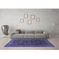 thumbnail image 3 of Ahgly Company Machine Washable Indoor Round Abstract Blue Modern Area Rugs, 6' Round, 3 of 4