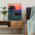 thumbnail image 5 of Qisvanset 12x16 Inch Framed Canvas Wall Art Sunset Tree Side American Bison Landscape Home Canvas Wall Art, 5 of 8