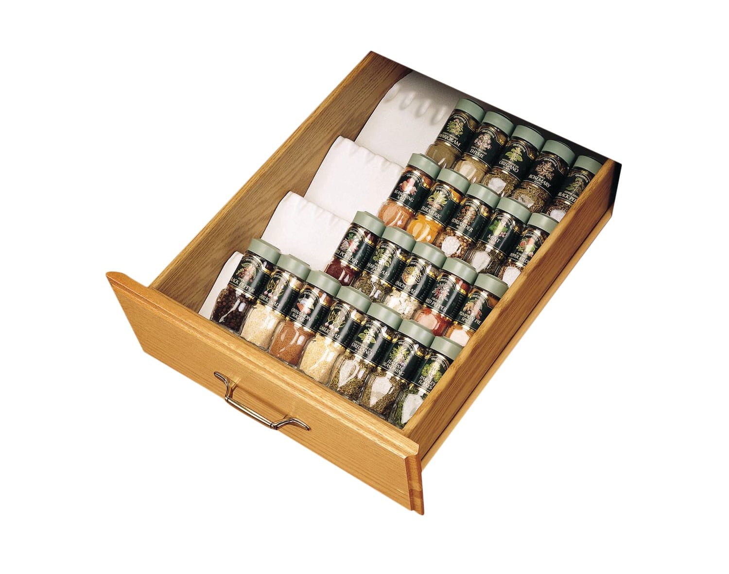 White Rev A Shelf Cut To Size Universal Spice Drawer Organizer