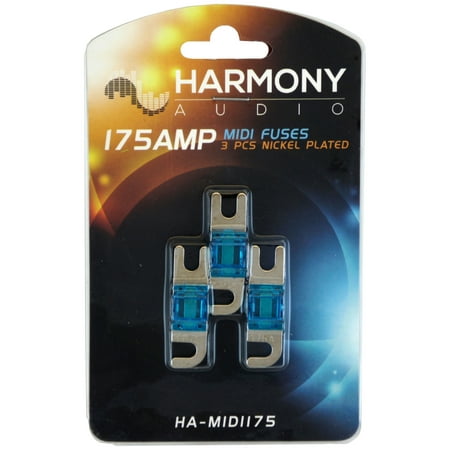 Harmony Audio HA-MIDI175 Car Stereo Fuseholder 3 Pack 175 Amp MIDI Fuses