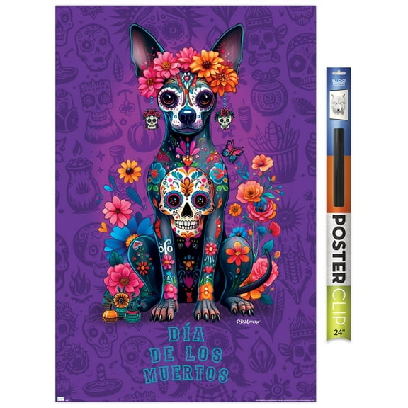 PD Moreno - Day Of the Dead Dog Wall Poster, 22.375" x 34"