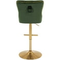 thumbnail image 7 of Adjustable Velvet Bar Stools with Back, Fashionable Swivel Counter Height Bar Chairs with Thick Cushion, Crystal Button Tufting and Gold Nailhead Trim for Kitchen, Dining, Pub, or Café (Olive Green), 7 of 7