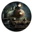 thumbnail image 3 of Designart "Train Symphony Rhythm of the Rails III" Transportation Train Metal Round Art Living Room, 3 of 5