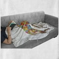 thumbnail image 6 of Giraffe Soft Flannel Fleece Blanket, Colorful Abstract Art Interpreted Wild Long Necked Animal on Plain Background, Cozy Plush for Indoor and Outdoor Use, 60" x 80", White Multicolor, by Ambesonne, 6 of 6