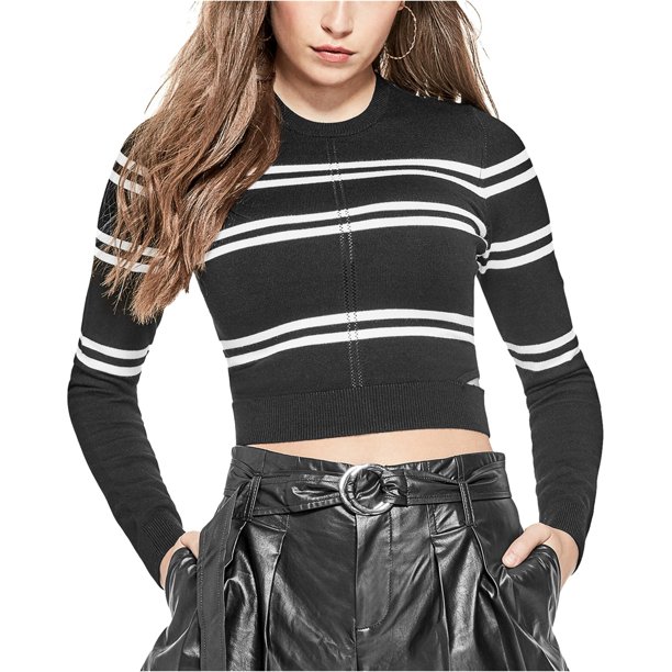 GUESS Blusa de punto a rayas Havana para mujer, negro, XS Guess Tejer