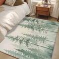 thumbnail image 4 of Green Forest Area Rugs 3x5 ft Watercolor Misty Green Tall Trees Linen Texture Washable Rug Non Slip Indoor Carpet Absorbent Floor Mat for Living Room Bedroom Dining Room, 4 of 9