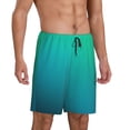 thumbnail image 2 of Fotbe Green Turquoise Teal Pajama Shorts for Men, Men's Pajama Bottoms, Sleepwear,Short Pajama Pants-Small, 2 of 9