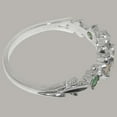 thumbnail image 4 of LBG British Made Solid 14k White Gold ring with Natural Emerald & Opal Womens Engagement Ring - 33 size options - Size 9.75, 4 of 7