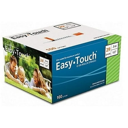 EasyTouch U-100 Insulin Syringes, 1cc, 29G x 1/2", 100/bx