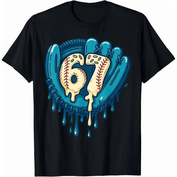 67 Ice Cream Drip Funny Six Seven Baseball T-Shirt