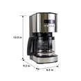 thumbnail image 3 of Kenmore Drip Coffee Maker - 12 Cup Programmable Cafe Machine With Glass Pot, Regular & Bold Brew, Auto Shut Off Large Water Reservoir, Reusable Filte, 3 of 8