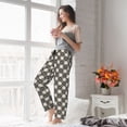 thumbnail image 5 of Salouo Daisy Plaid Black Print Women's Pajama Pants Casual Loose Sweatpants PJs Flowy Pants Drawstring Palazzo for Women Wide Leg Pants Lounge Pajama -Large, 5 of 8