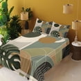 thumbnail image 2 of Ambesonne Monstera Fitted & Top Sheet Set with Shams, Boho Abstract Mid Century, Beige Evergreen and Sepia, 2 of 5