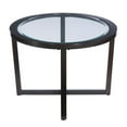 thumbnail image 6 of Pemberly Row 3 Piece Round Table Set Living Room Set, Includes 1 Wooden Coffee Table and 2 End Tables with Glass Top in Umber, 6 of 17
