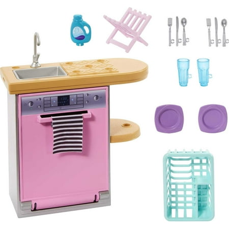 Barbie Furniture and Accessory Pack, Kids Toys, Dishwasher Theme