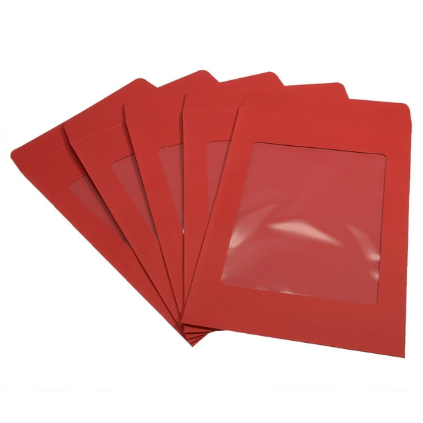 Sobres con ventana Unique Bargains A4 Transparente Rojo 10 Paquetes