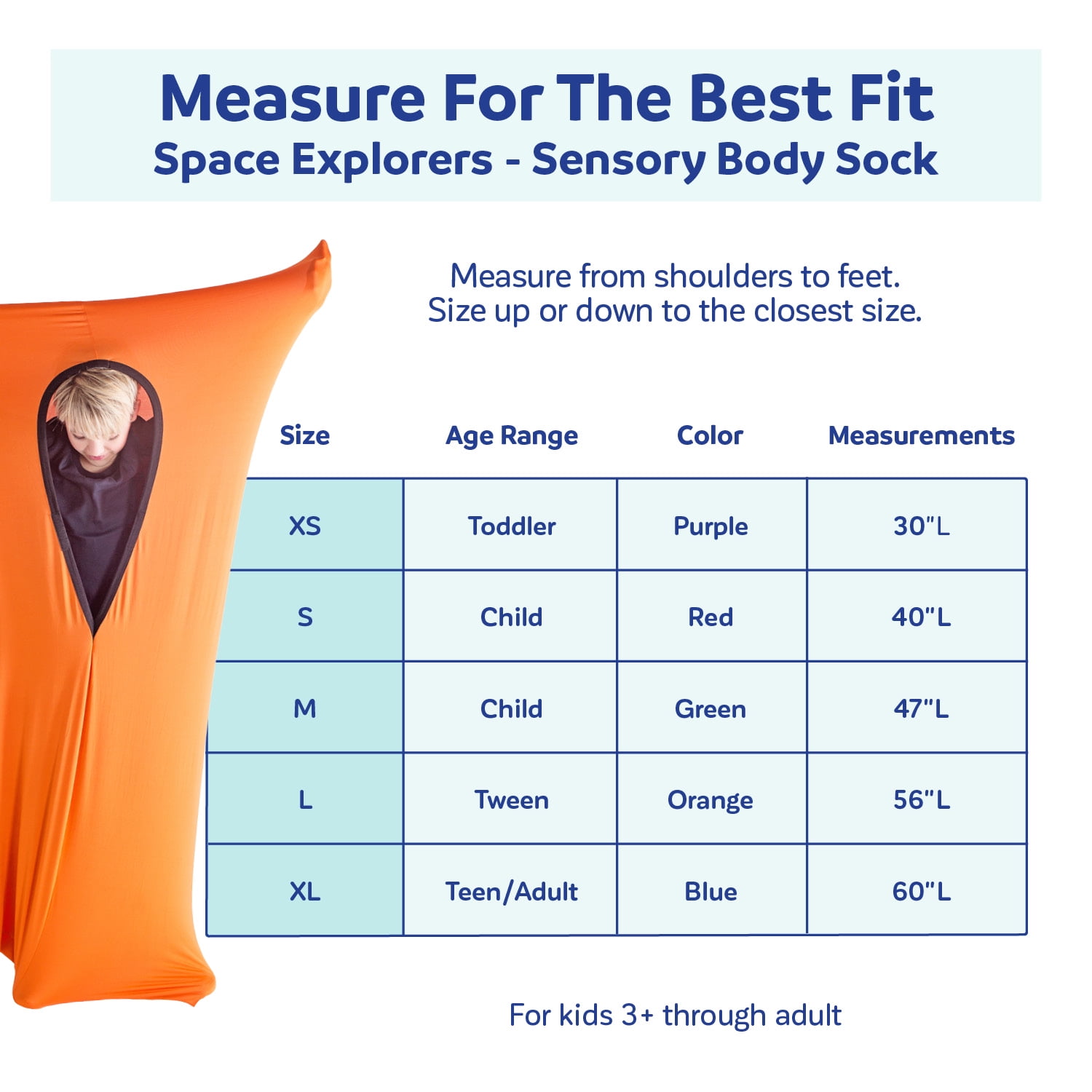 OUTREE Sensory Body Sock for Kids, Full Body Sock Provides Deep Pressure Input, Relaxing Sensory Toys for Autistic Children with A Carrying Bag (Mediu Autism Sensory Products OUTREE Sensory Body Sock For Kids, Full