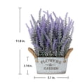 thumbnail image 2 of Lavender Artificial Flowers Potted Fake Lavender Plant in Rustic Metal Pot Faux Plants Purple Home Decor, 2 of 7