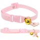 thumbnail image 1 of Pink Adjustable Cat Collar with Bell for Girl Cats Made of Cotton and Polyester Lightweight, 1 of 5