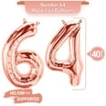 thumbnail image 3 of PARIS PRODUCTS - 64th Birthday Rose Gold Balloons & Number 64 Mylar Balloon, 64th Birthday Party Decor, 64th Birthday Decorations for Women, 64th Birthday Decorations Women 64, 3 of 4