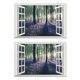 thumbnail image 1 of Ounissouiy 2 piezas 3D ventana pegatinas de pared calcomanías para el hogar Props paredes póster decoraciones simulación paisaje calcomanía Decoración del hogar, 1 of 6