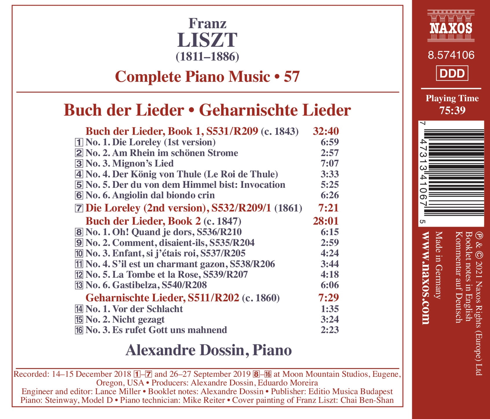 Alexandre Dossin - Buch Der Lieder - Music & Performance - CD